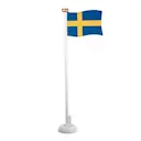 Sverige bordsflagga i trä 30 cm blå/gul