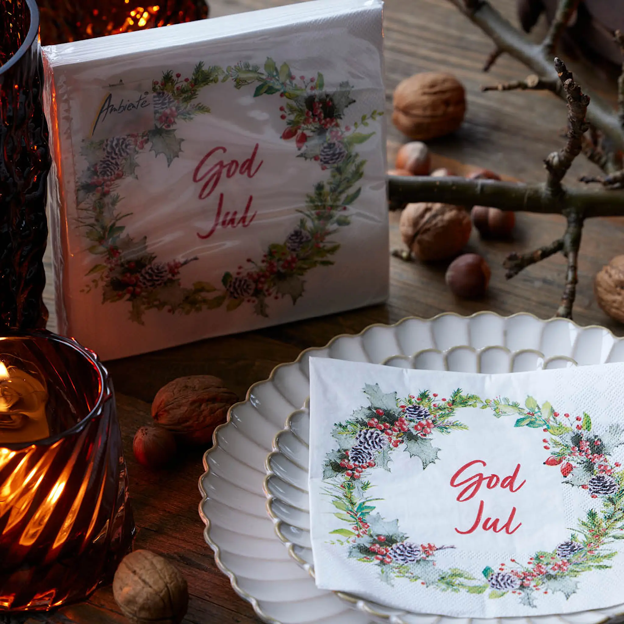 Ambiente Servett 33x33 cm 20-pack God Jul Wreath
