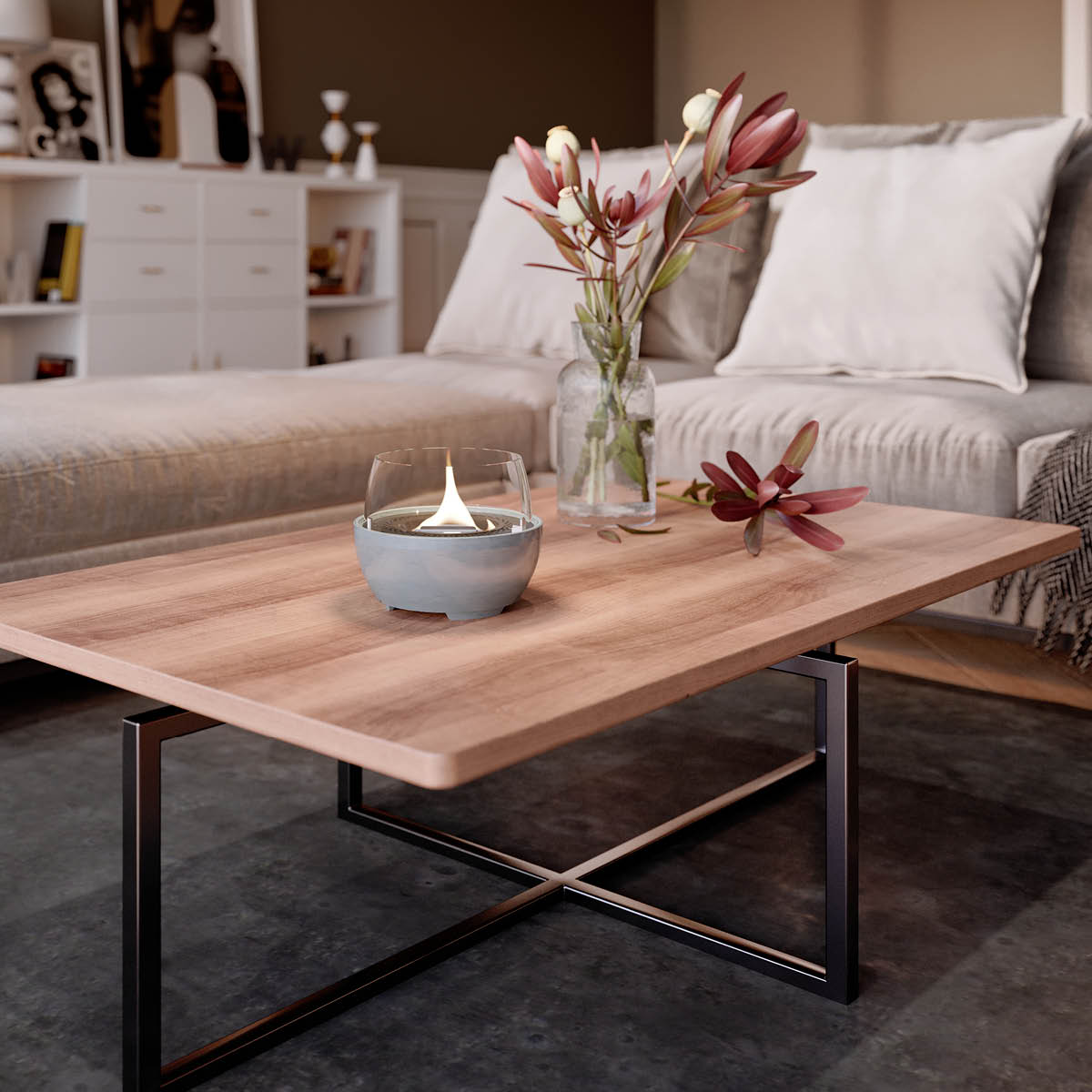 Tenderflame Tulip Sisustustuli 14 cm Harmaa