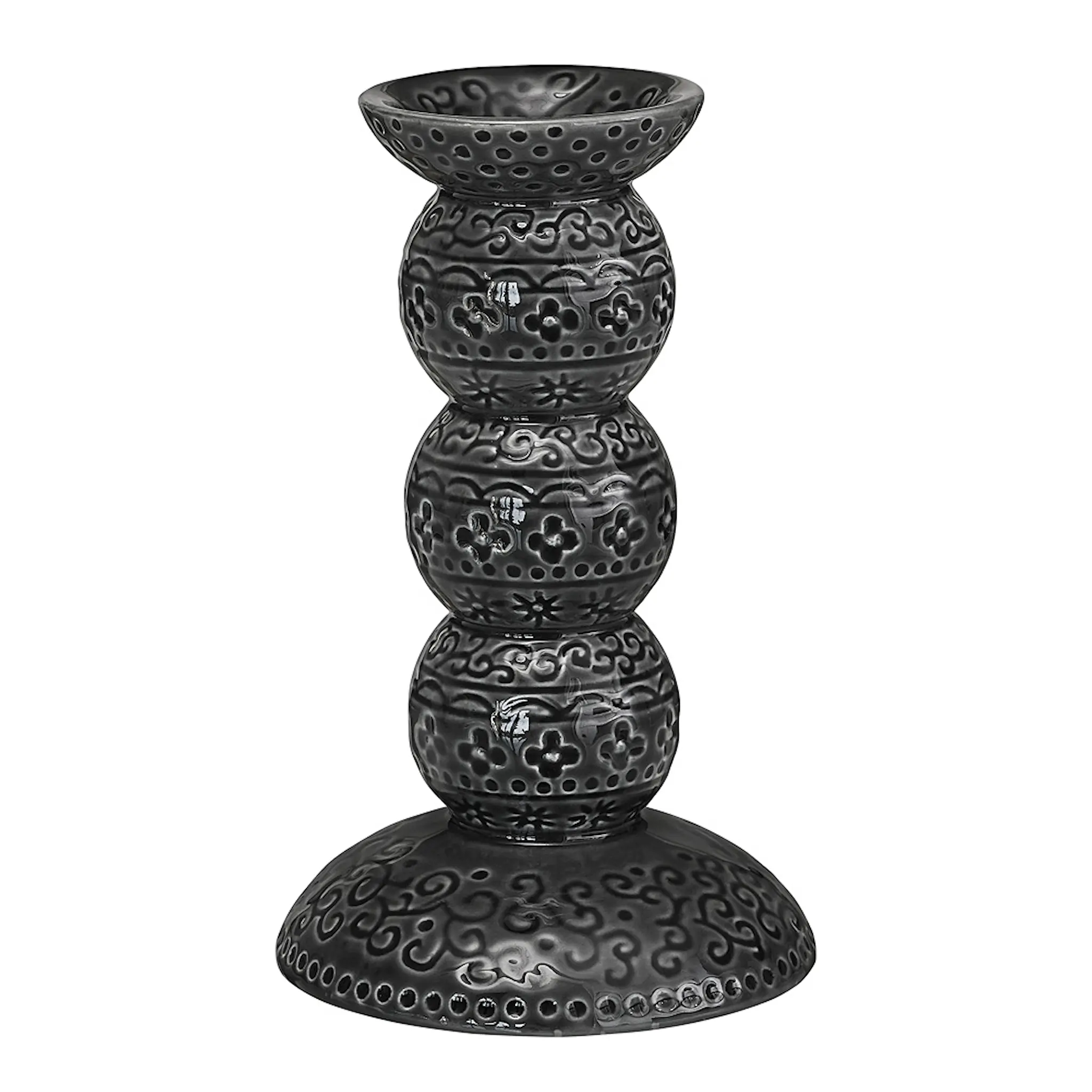 Cultdesign Orient antik ljusstake 14 cm asfalt