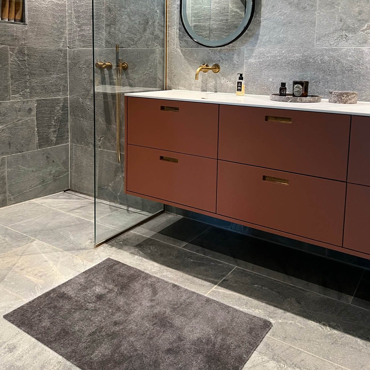 Tica Copenhagen Unicolor golvmatta 90x60 cm stålgrå