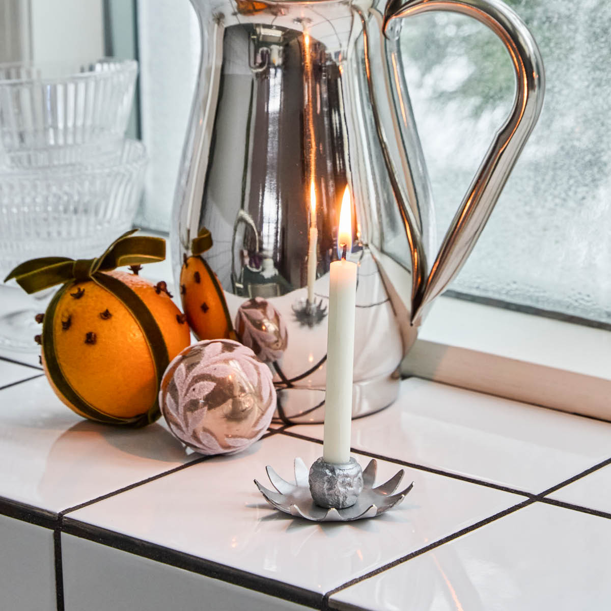 House Doctor Starry lysestake i jern 3 stk sølv