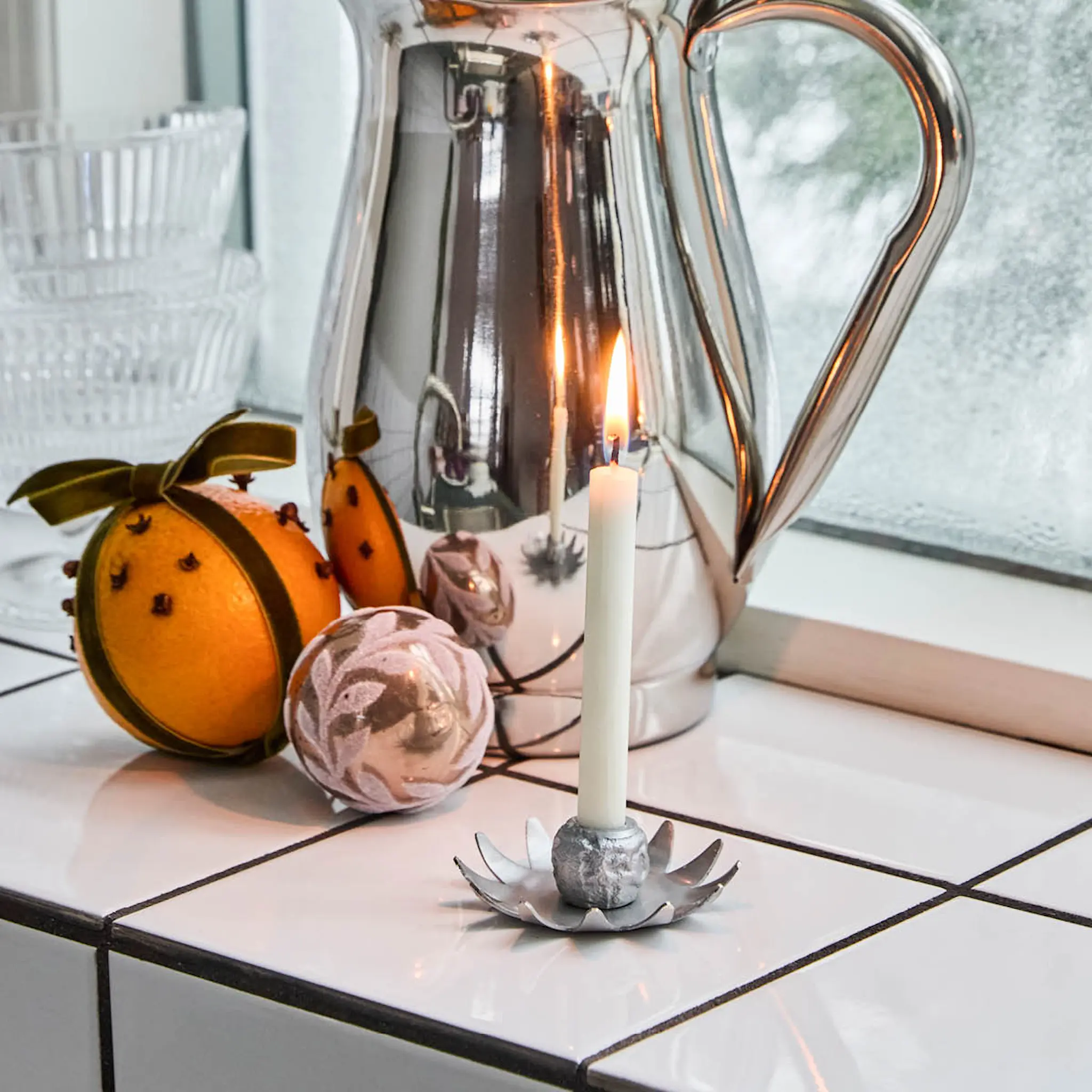 House Doctor Starry lysestake i jern 3 stk sølv