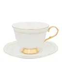 Kopp med Fat 22 cl Anima Bianco Vit/Guld