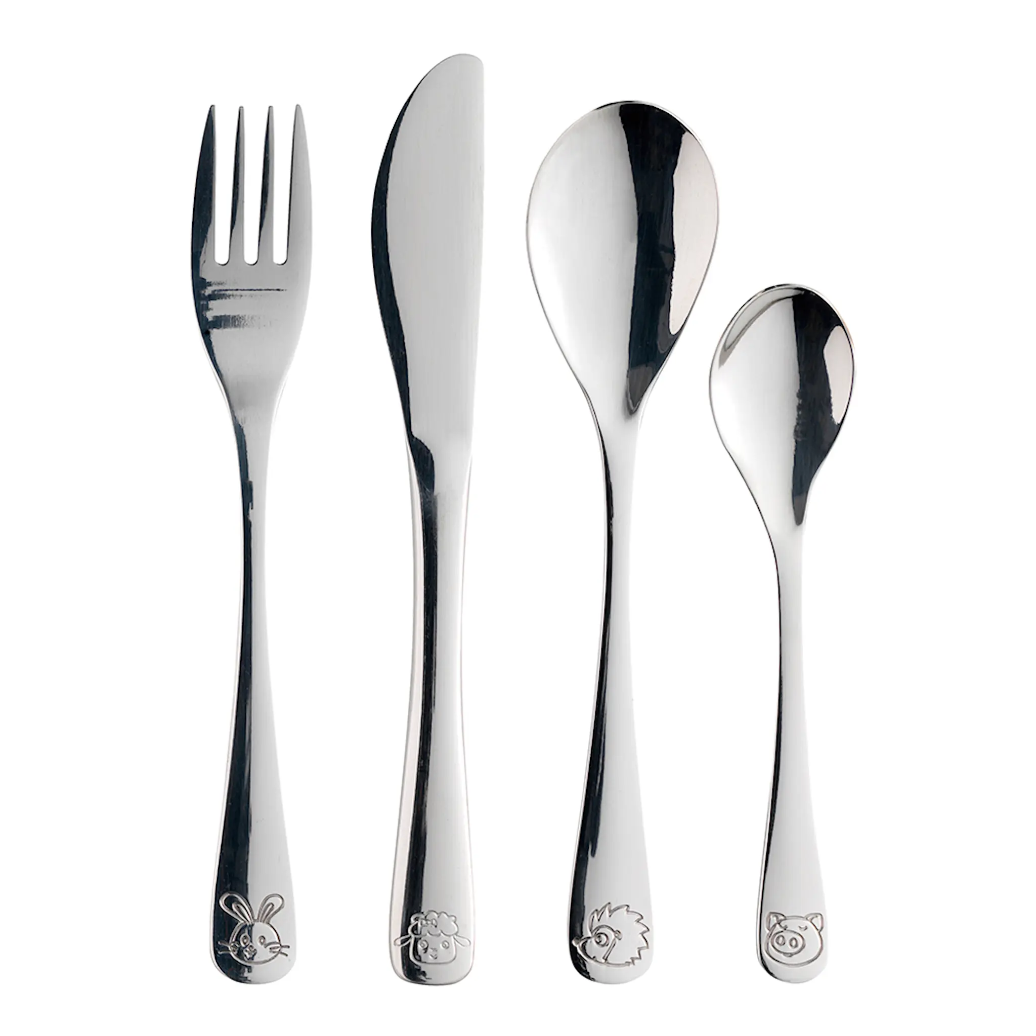 Aida Barnbestick 4 delar Silver