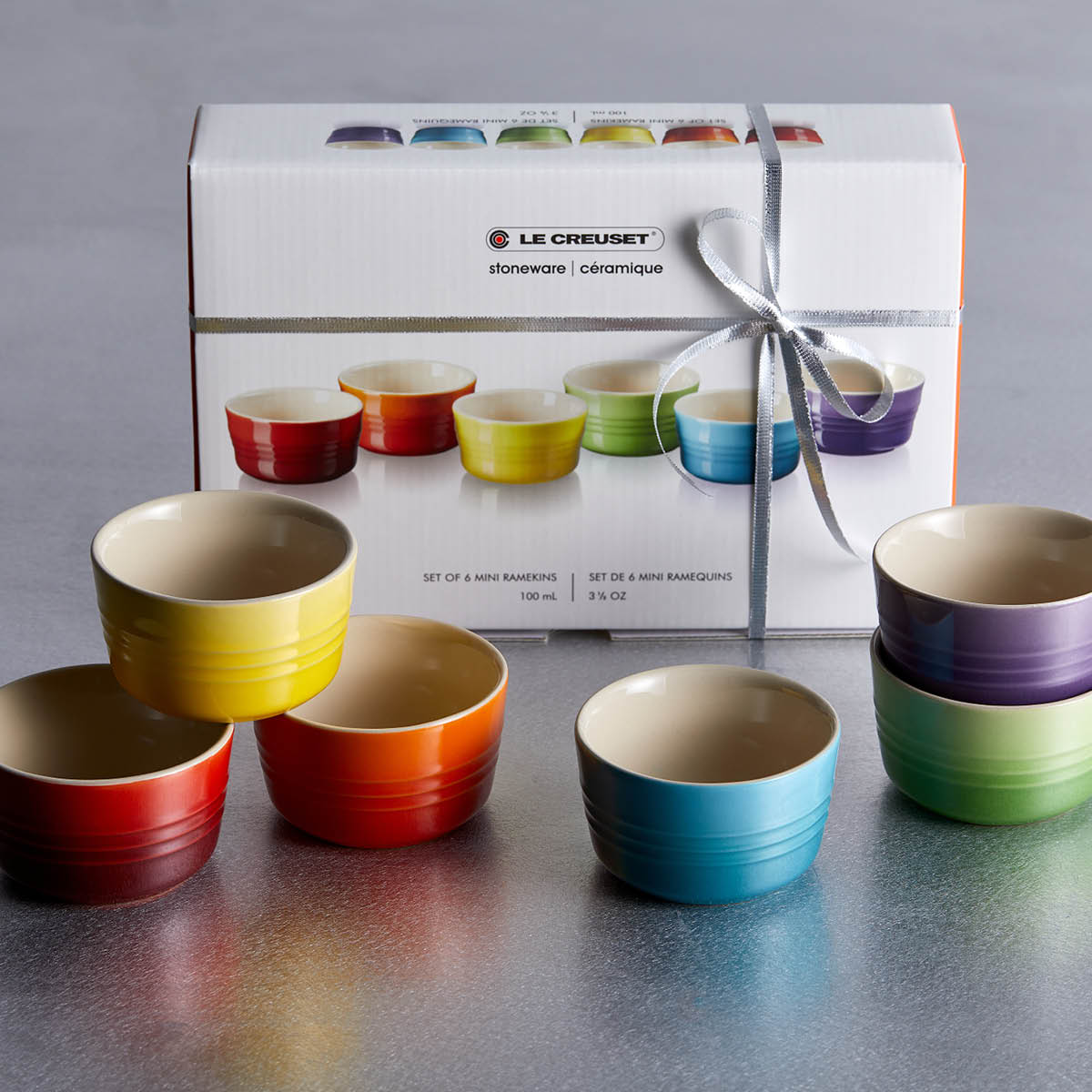 Le Creuset Rainbow ramekin mini 6 stk