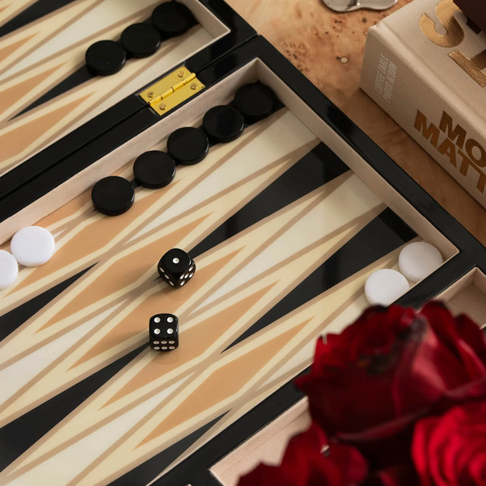 Printworks Lacquered Peli backgammon Musta