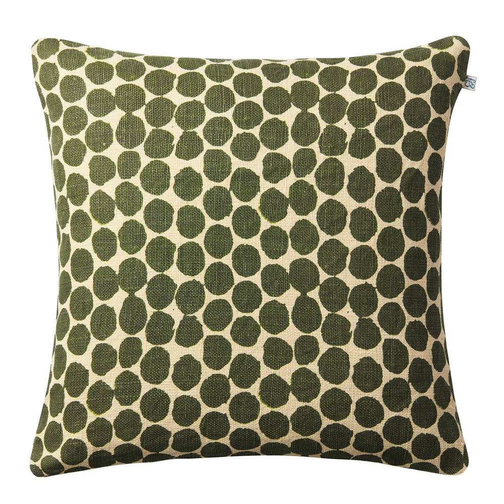 Chhatwal & Jonsson Dot Ari putetrekk lin 50x50 cm Light Beige/Cactus Green