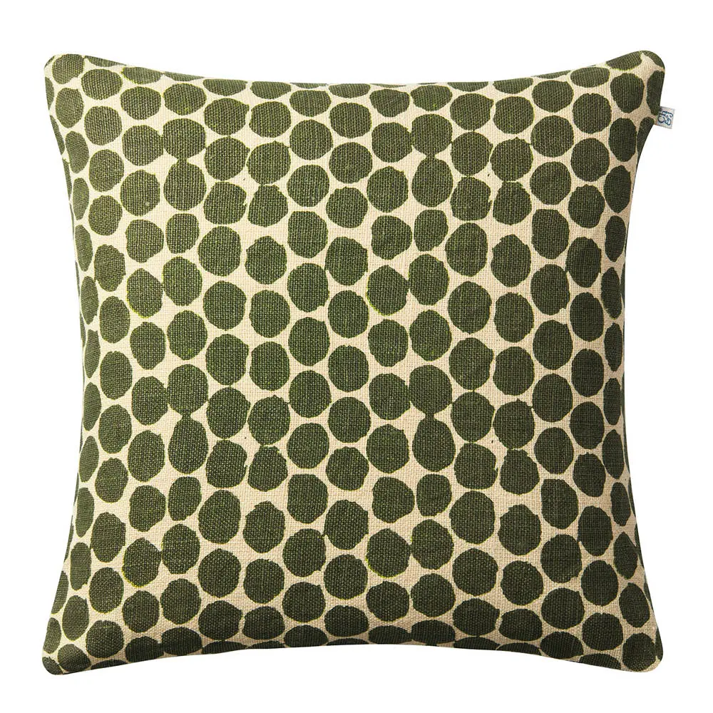 Dot Ari putetrekk lin 50x50 cm Light Beige/Cactus Green