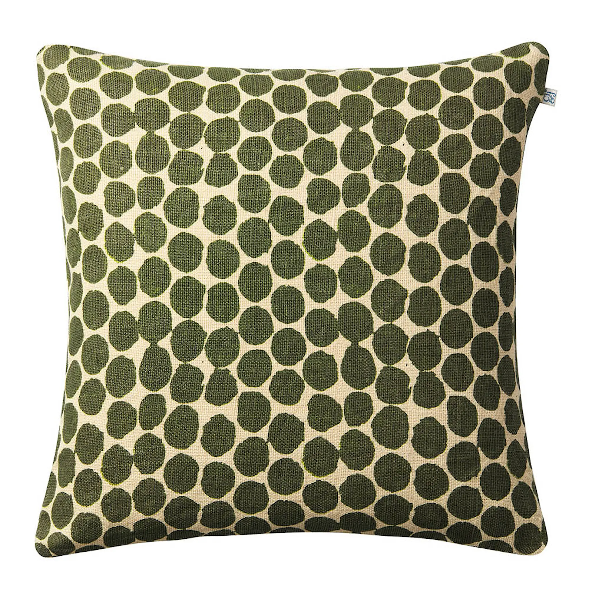 Chhatwal & Jonsson Dot Ari putetrekk lin 50x50 cm Light Beige/Cactus Green