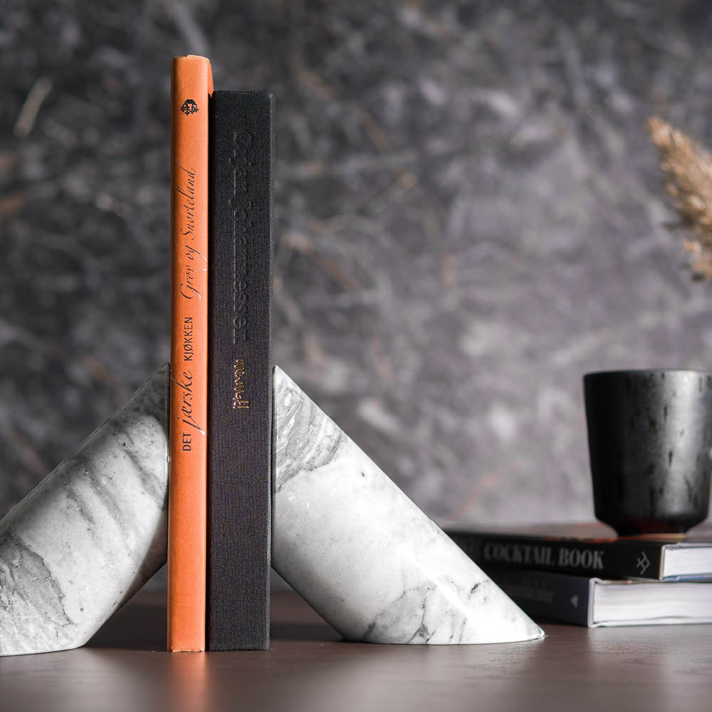 Stiernholm Marmaros bokstøtte 2stk hvit