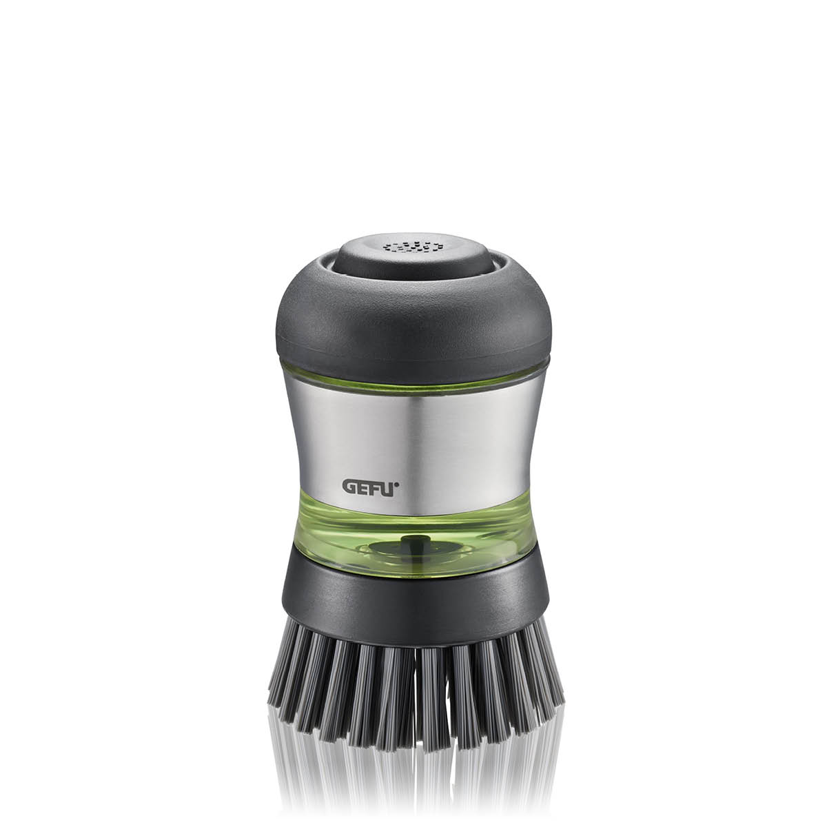 Gefu Swift diskborste med tvåldispenser 50 ml svart