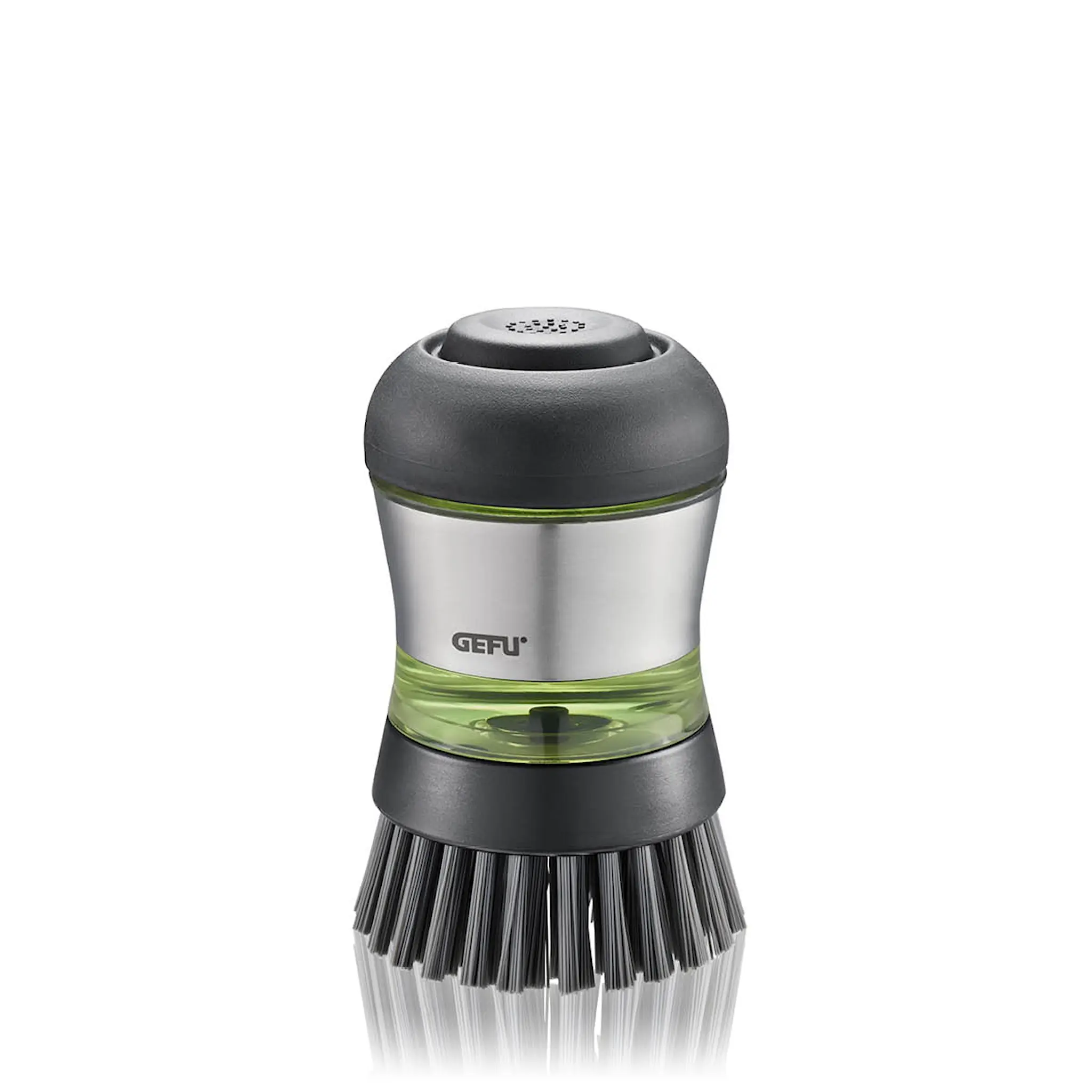 Gefu Swift oppvaskbørste med såpedispenser 50 ml svart