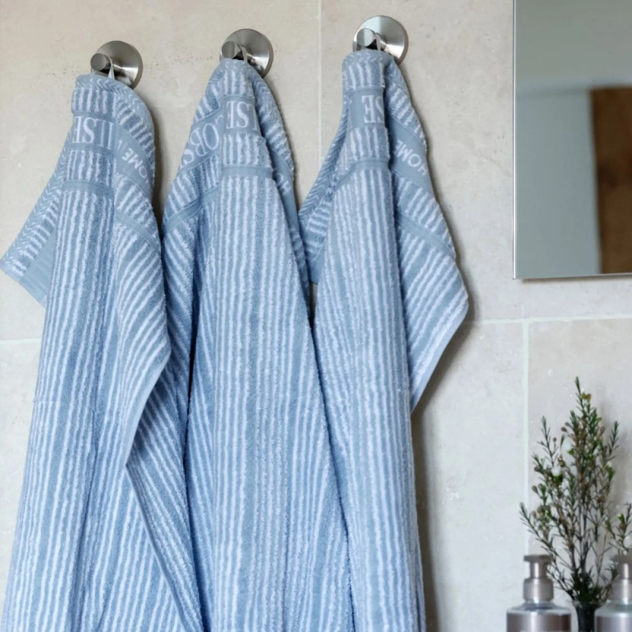 Home by Ilse Jacobsen Bath Collection gästhandduk 40x60 cm 2-pack powder blue stripes