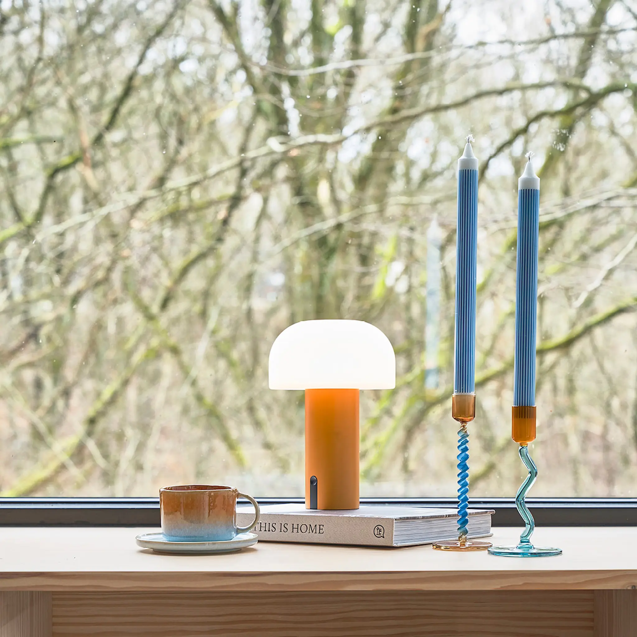 Villa Collection Style Kynttilänjalka 16,3 cm Sininen/Keltainen