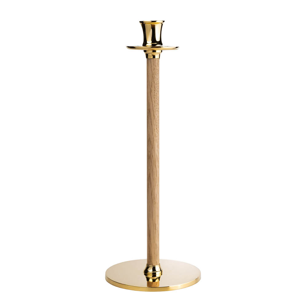 Hilke Alto Basso ljusstake L 30 cm mässing/ek