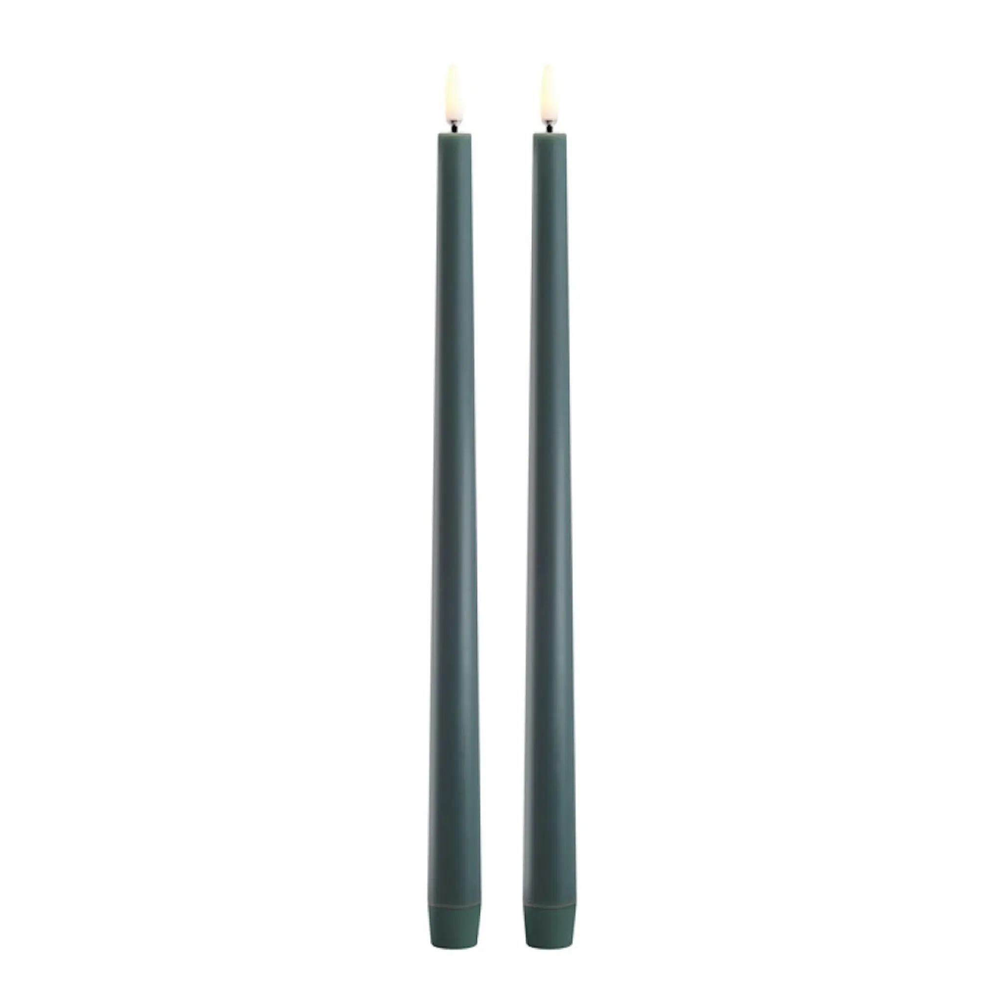 Uyuni Lighting Taper Candles slim LED-kronljus 2,3x32 cm 2-pack mörkgrön