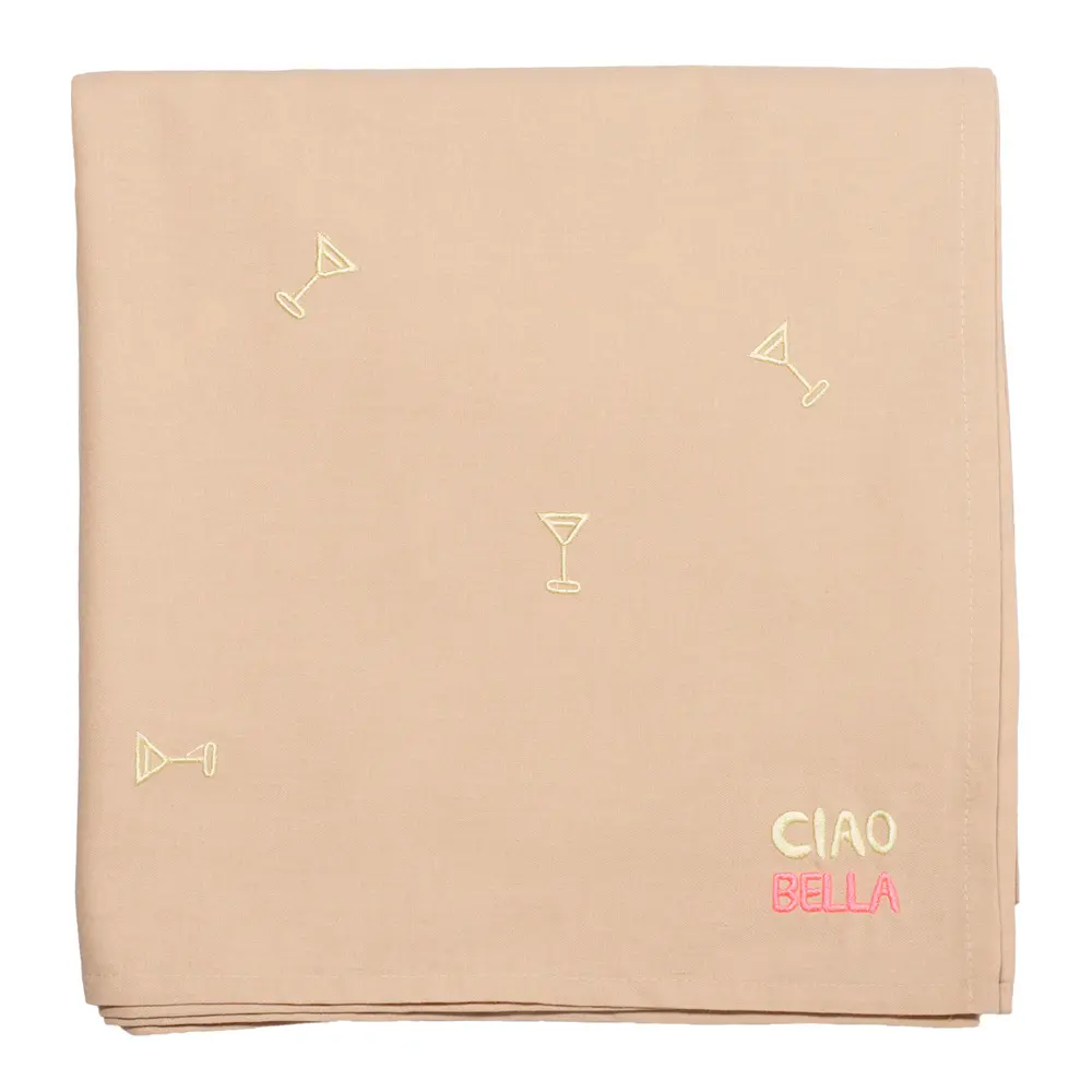 Summer Party Pöytäliina cocktails 260×140 cm Warm beige