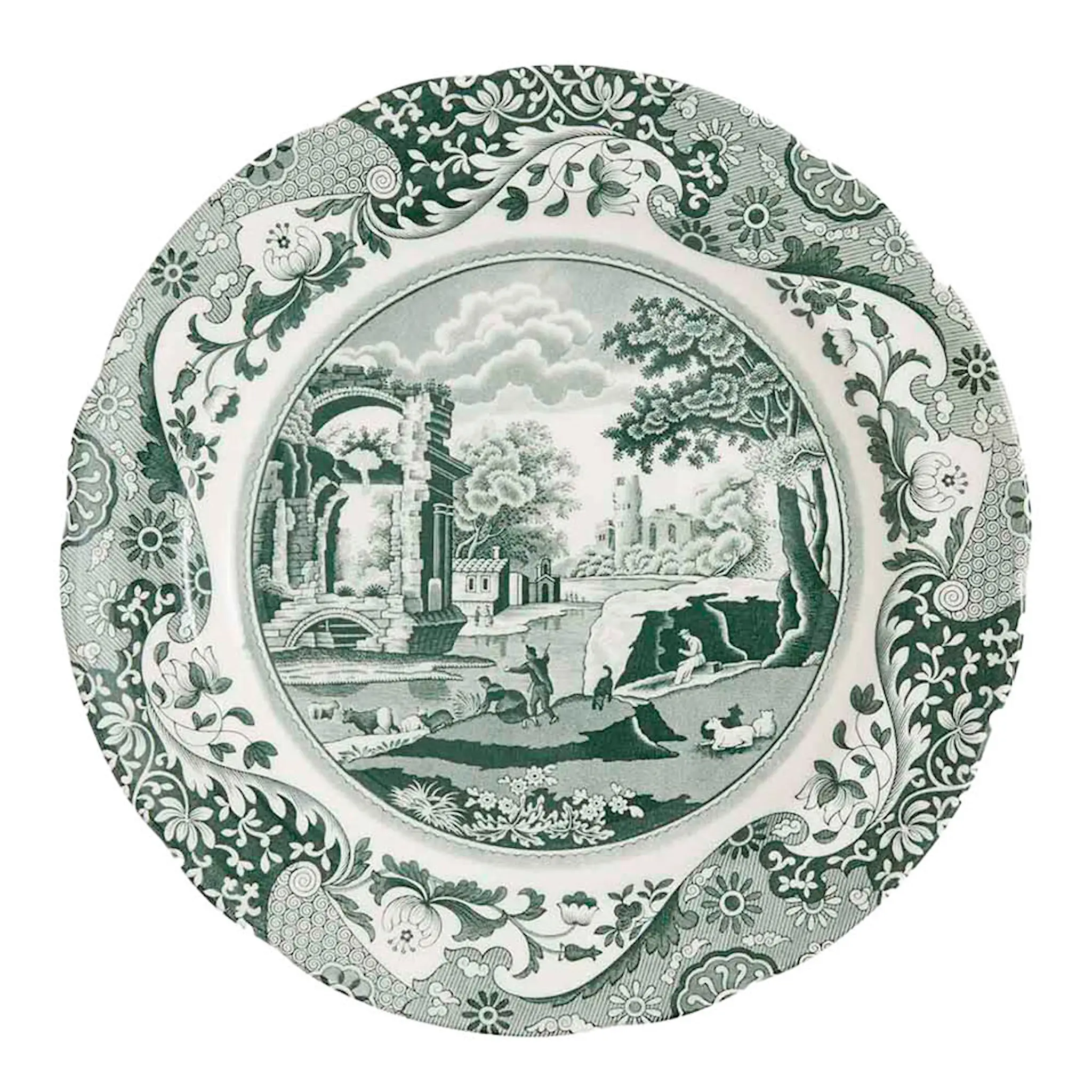 Spode Heritage Green Italian tallrik 27 cm grön/vit