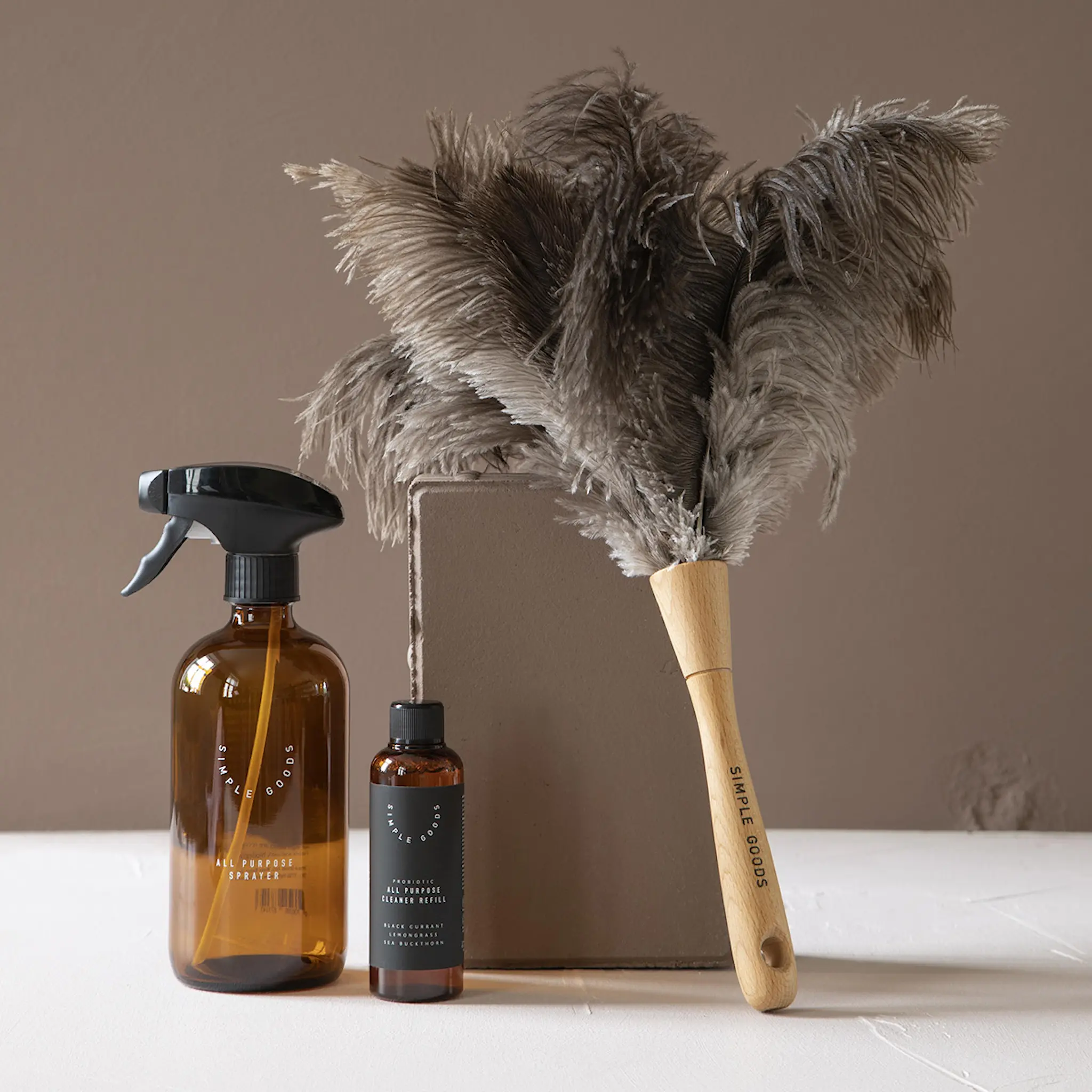 Simple Goods Duster dammvippa 25 cm strutsfjäder/natur