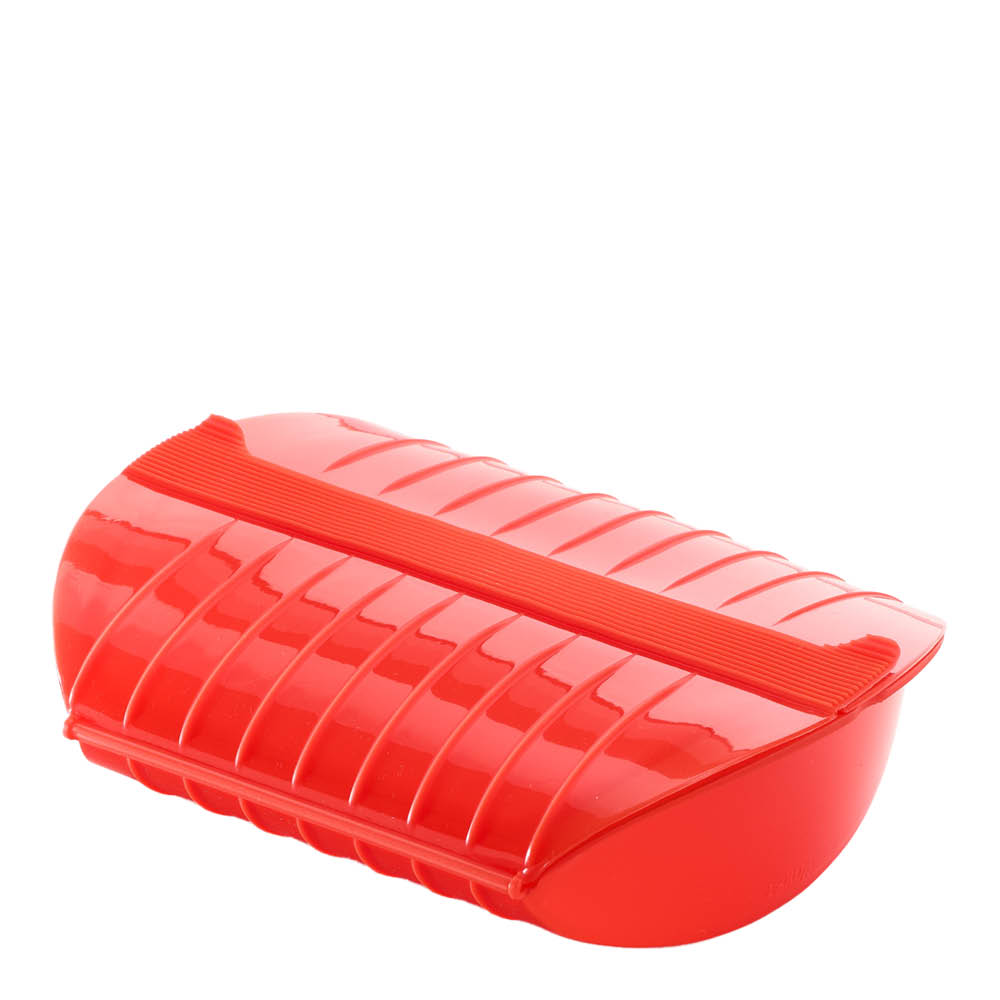 Lékué Ångkokare för mikrovågsugn 3-4 port. röd