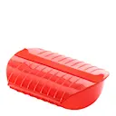 Ångkokare för mikrovågsugn 3-4 port. röd