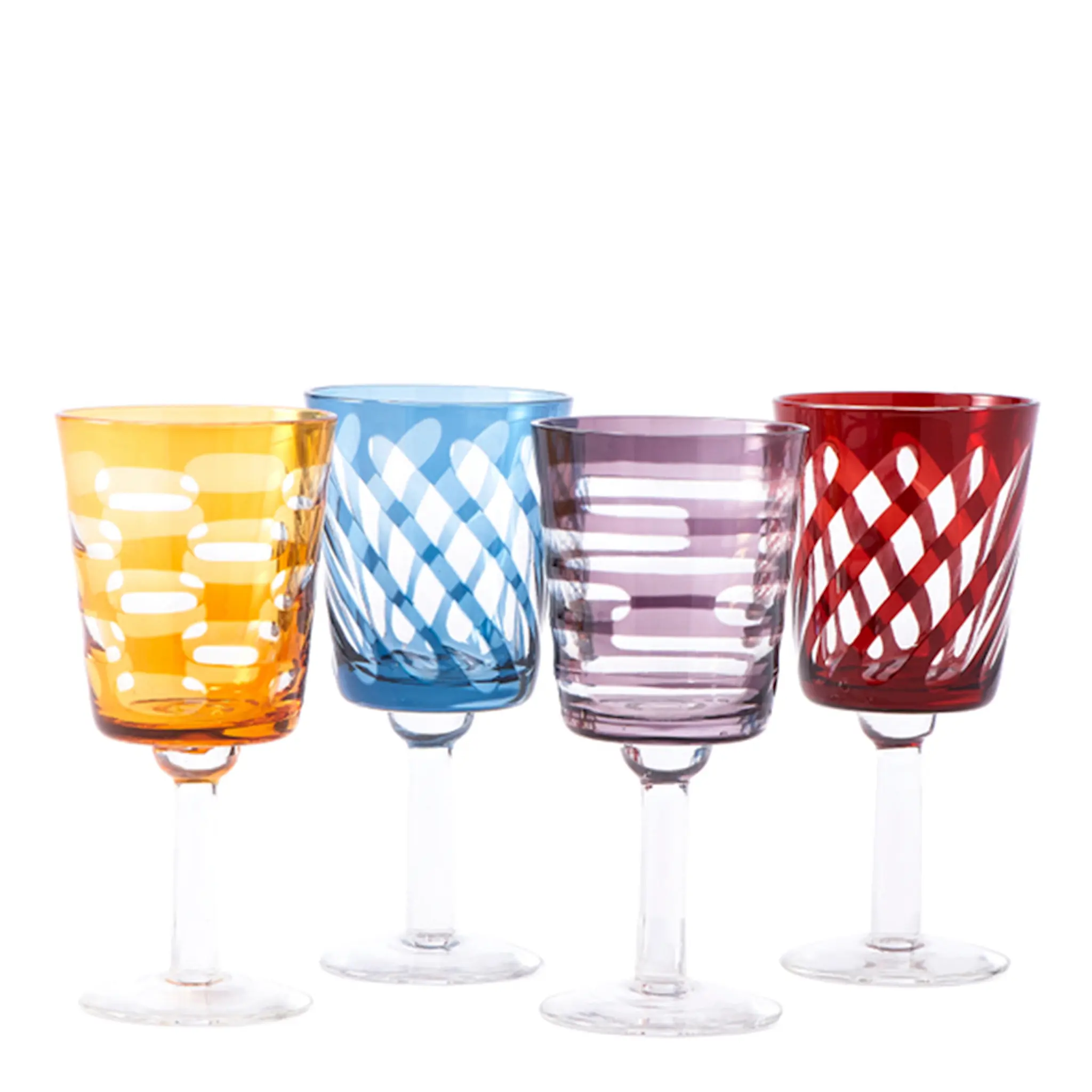 Pols Potten Tubular Vinglas 15 cm 4-pack Multi