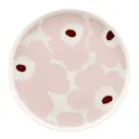 Unikko assiett 20 cm vit/ljusrosa/kastanj