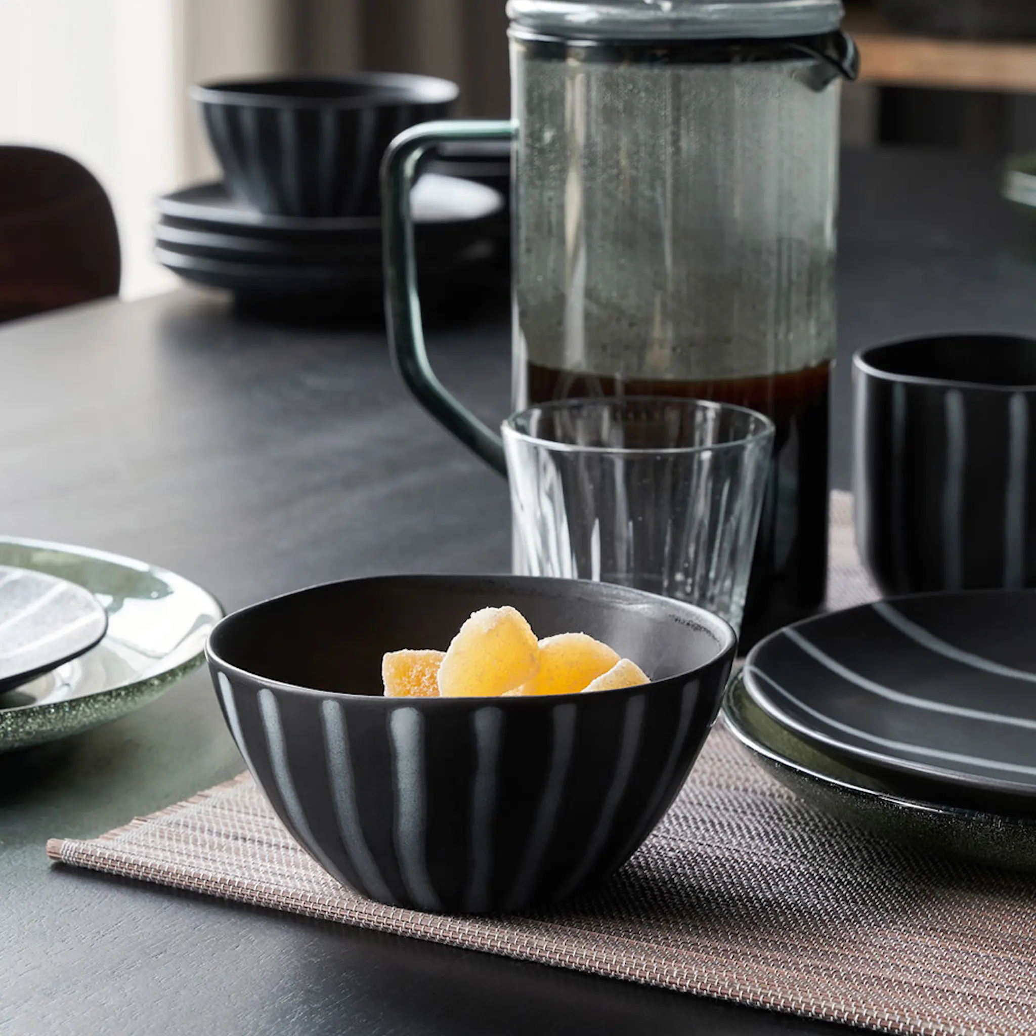 House Doctor Line Kulho 12 cm Musta/Ruskea