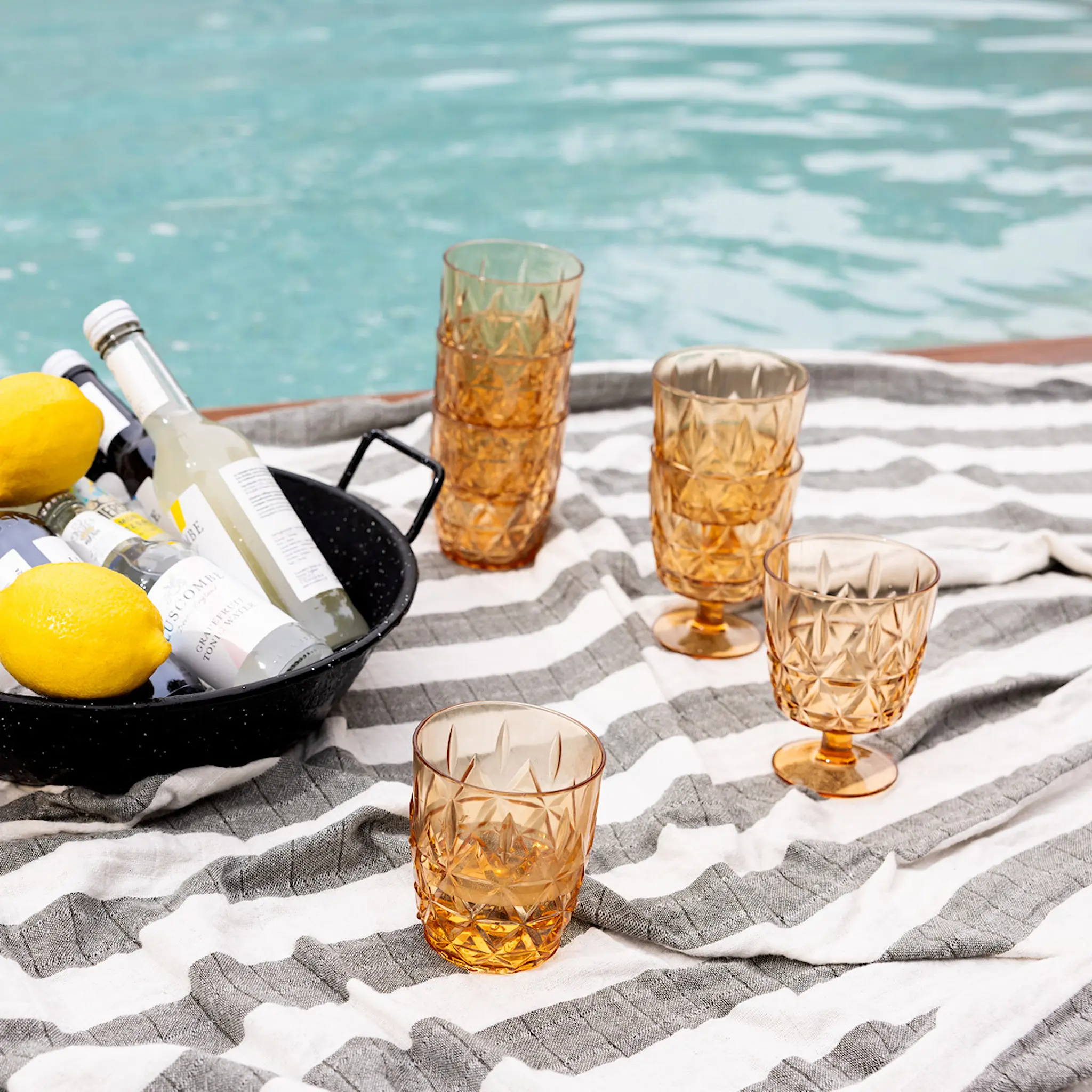 Sagaform Emilie pläd 170x130 cm grön/vit