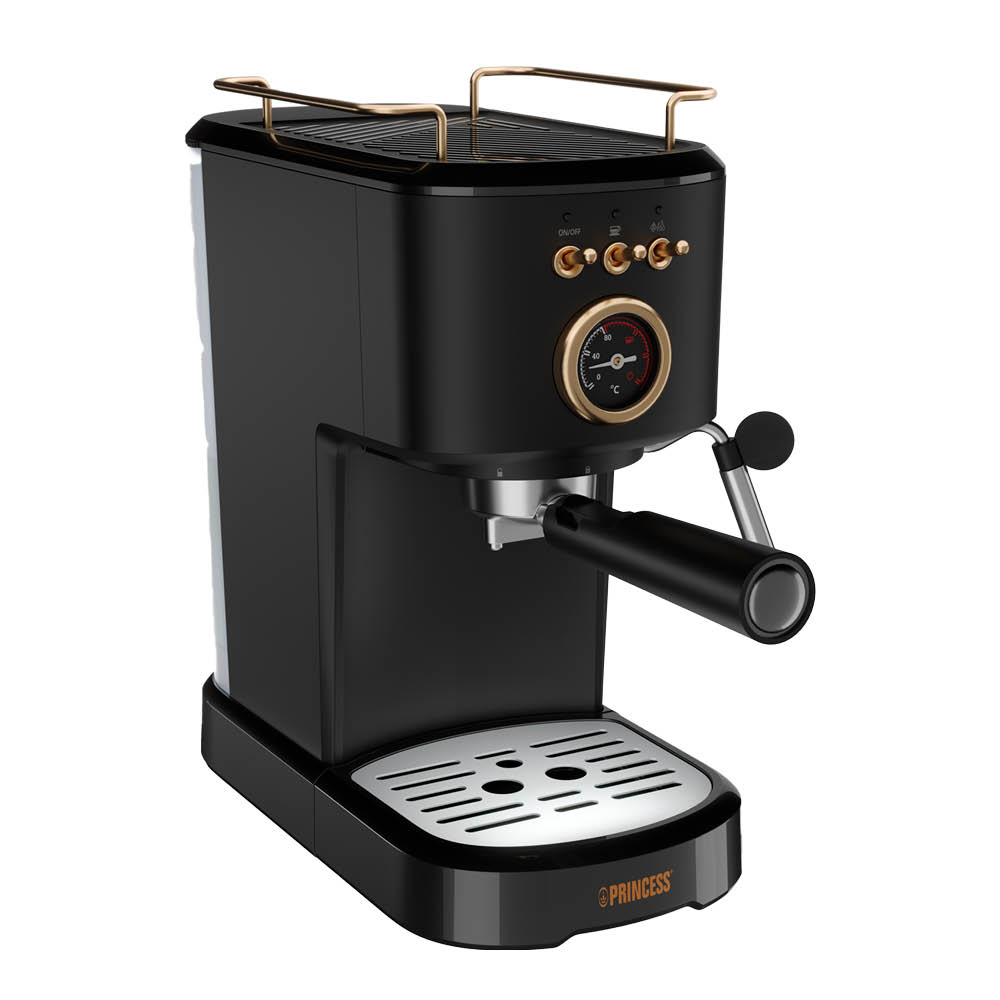 PRINCESS Espressomaskin manuell 1,2L 1100W rustfritt stål