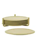 Singles Glasunderlägg med hållare 6-pack 10 cm Leek Green