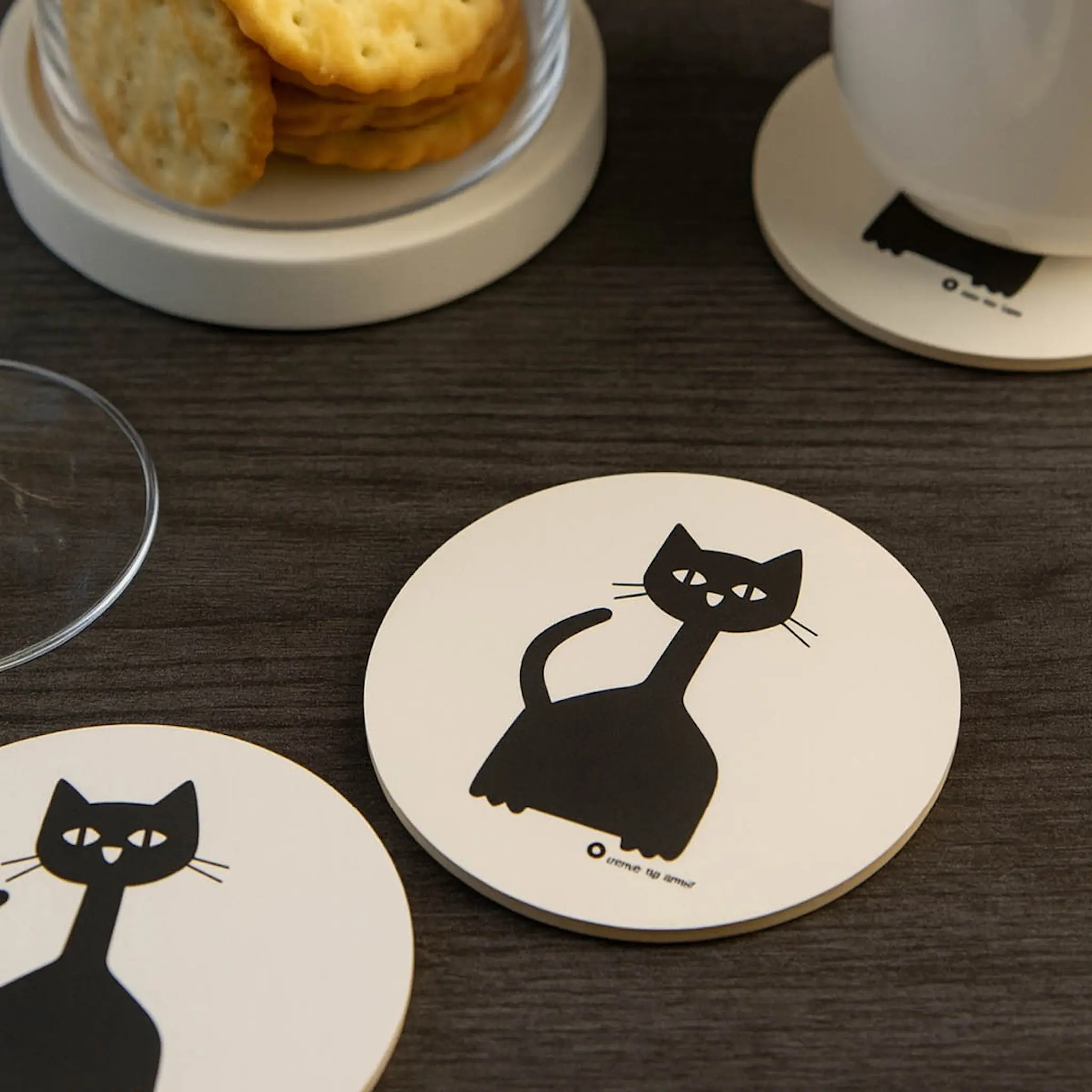 Rotor Design Selma glasunderlägg 4-pack vit/svart