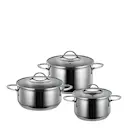 Kitchen Essentials grytset 3 delar 1,8/2,8/3,5 L med lock blank