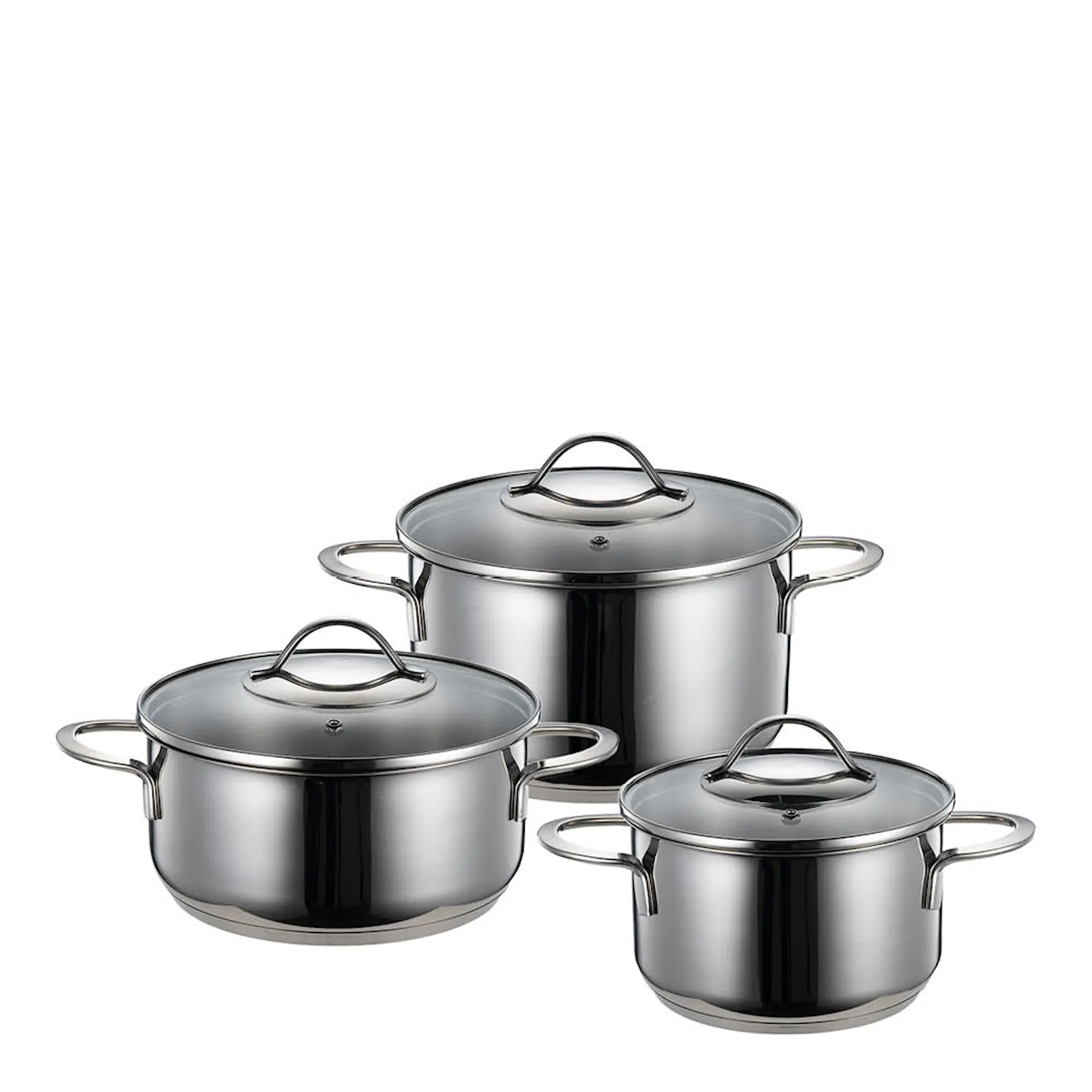 Modern House Kitchen Essentials grytset 3 delar 1,8/2,8/3,5 L med lock blank