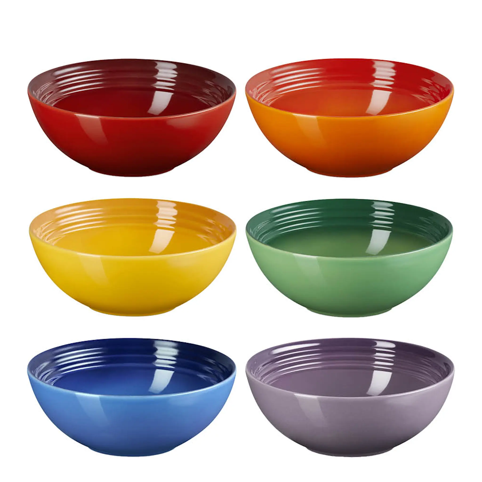 Le Creuset Rainbow djup tallrik 16 cm 6-pack multi