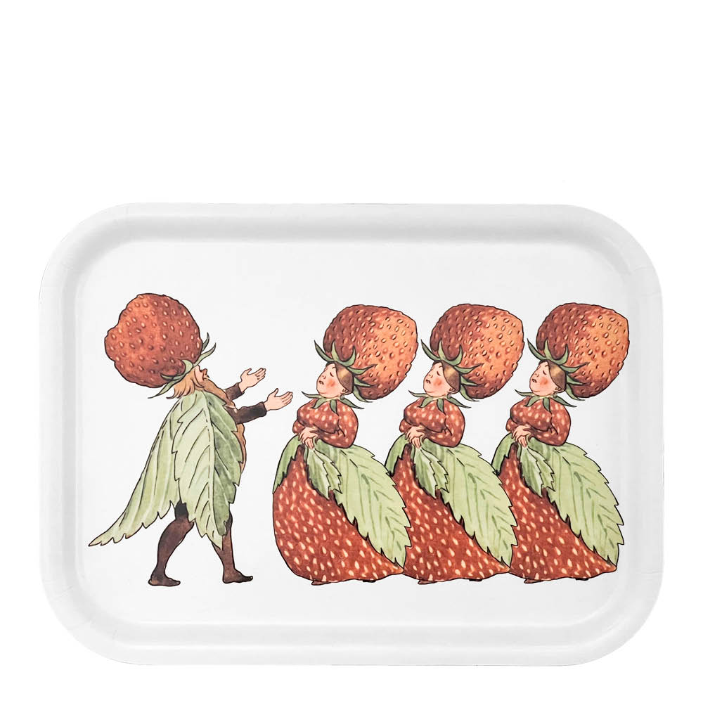 Design House Stockholm Elsa Beskow bricka 20x27 cm Jordgubbsfamiljen