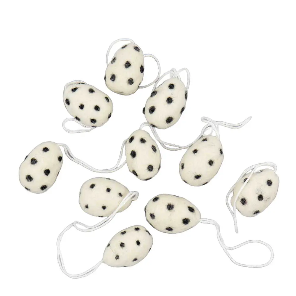 Riippukoriste Pääsiäismuna 10 kpl Valkoinen/Musta