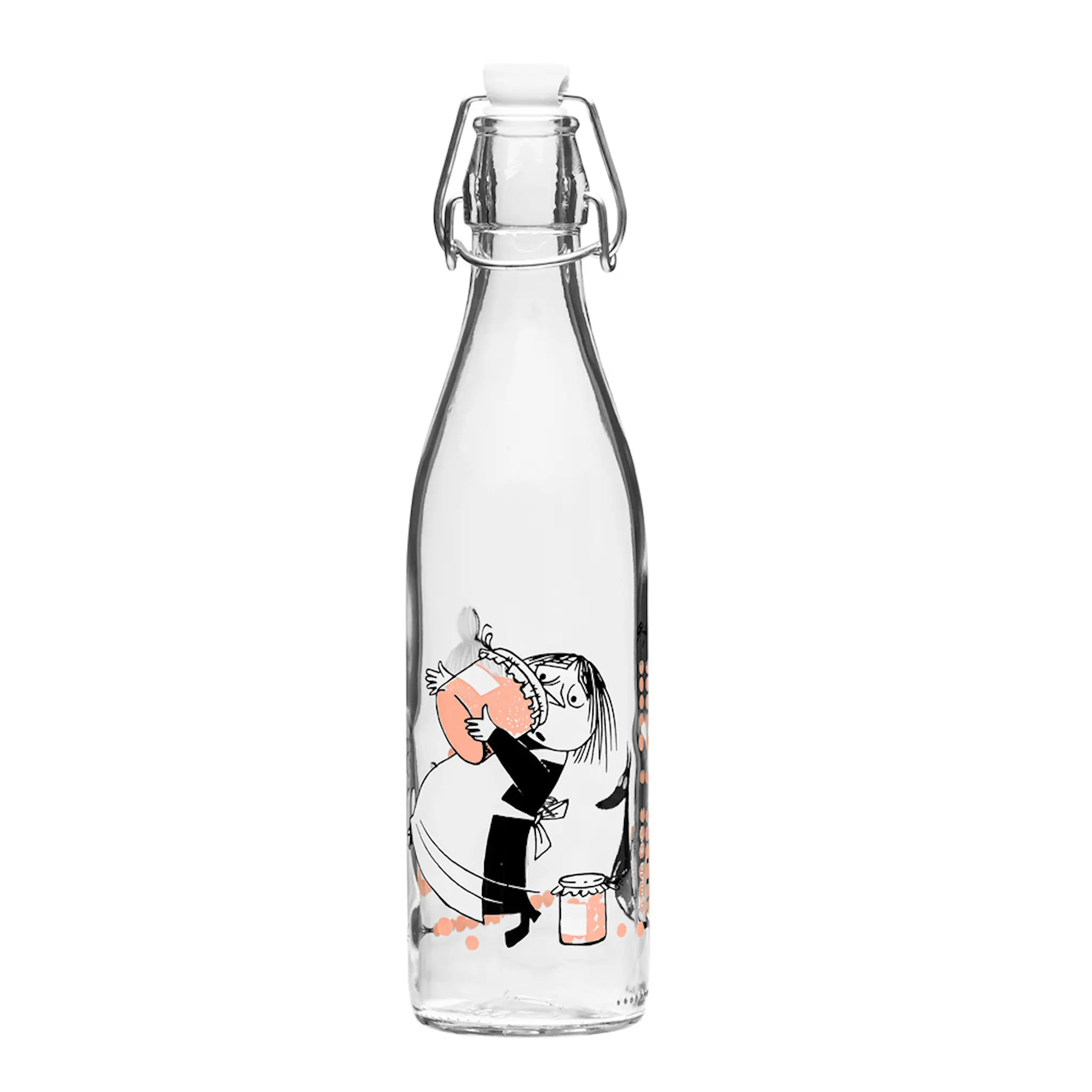 Muurla Mumin Glasflaska Marmalade 0,5 L Klar/Rosa