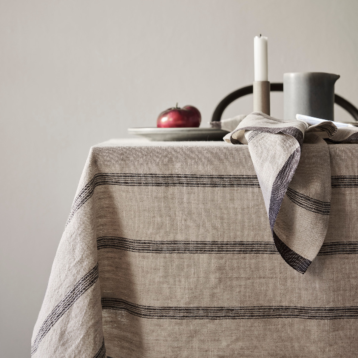 Tell Me More Thea duk 145x270 beige/denim stripe