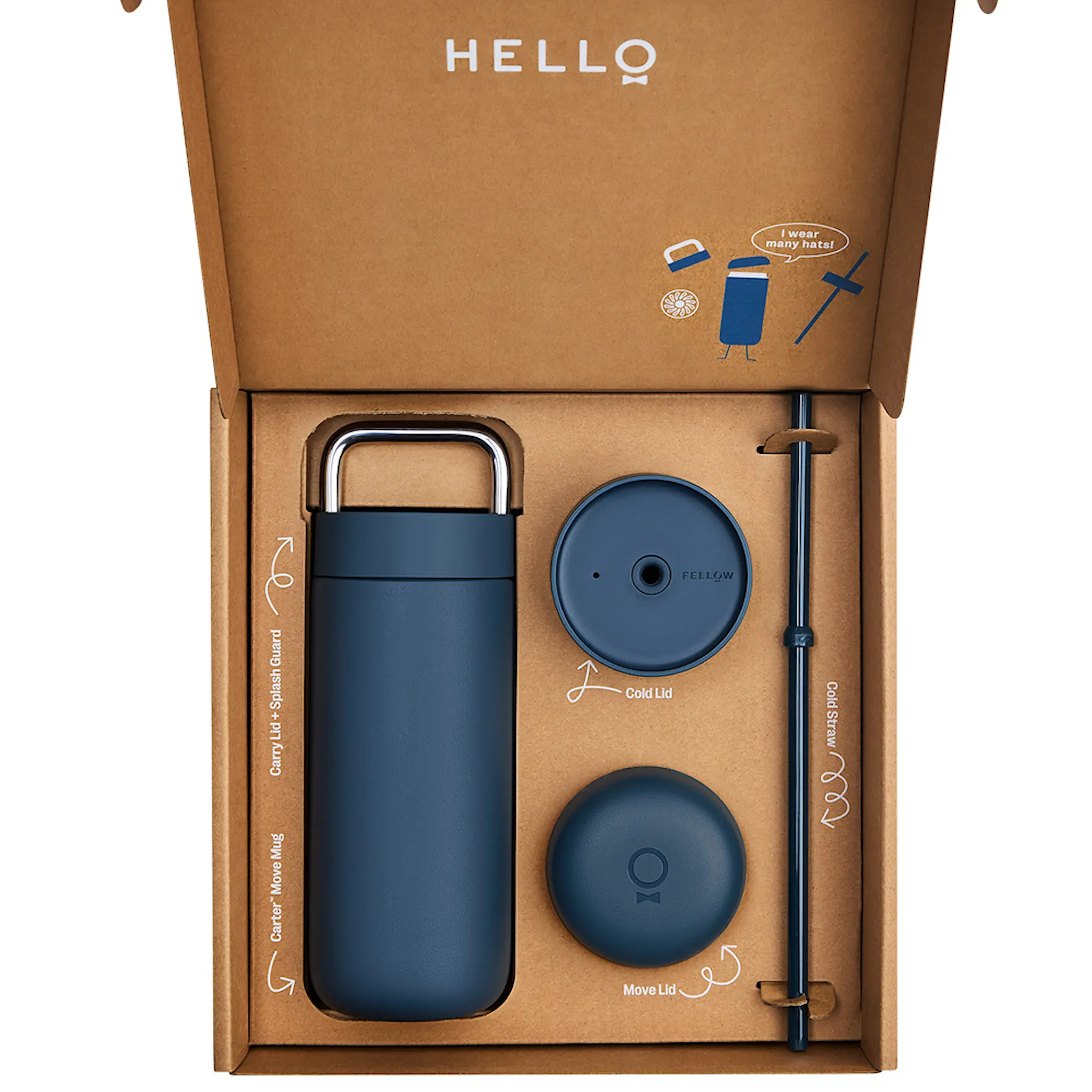 Fellow Carter CBOX2 3-i-1 termosmugg 475 ml stone blue