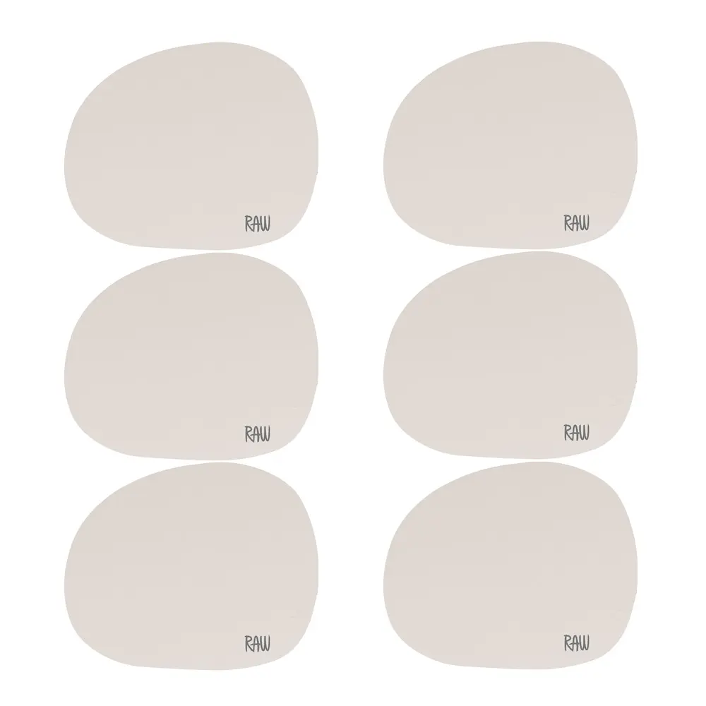 RAW Organic glassbrikke 12x10 cm 6 stk spring sand