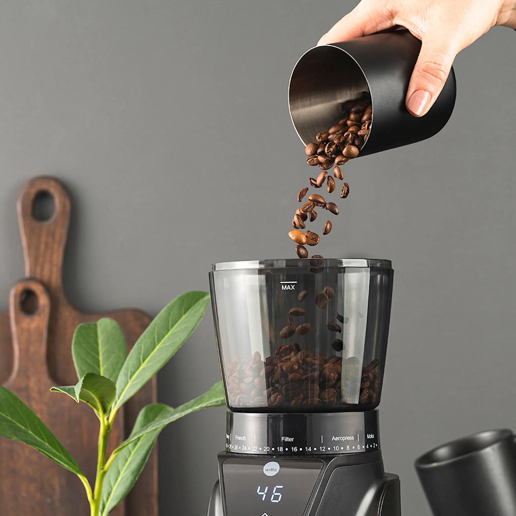 Wilfa Kaffekvern digitalt display 275 g svart