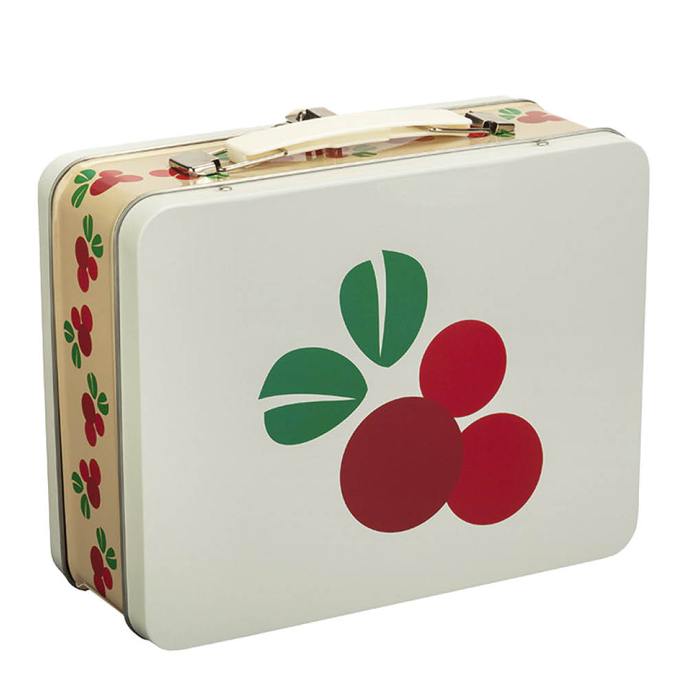 Blafre Tyttebær koffertboks 8x16x19 cm beige/rød