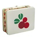 Lingon plåtväska 16x19 cm beige/röd