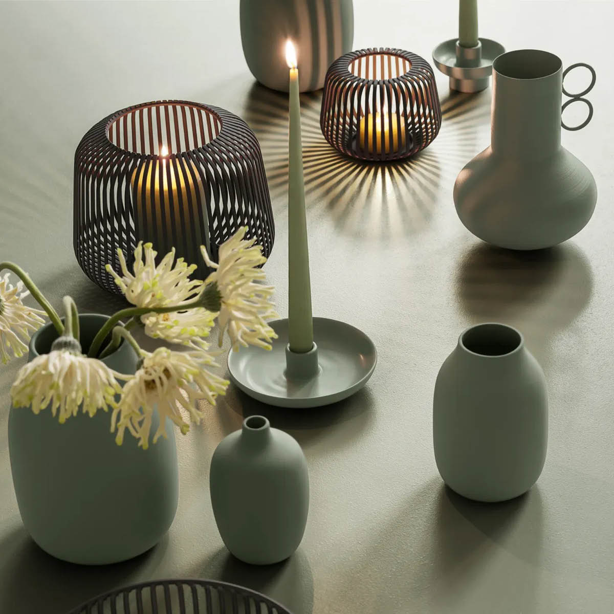 Blomus Vela ljusstake 9 cm grön