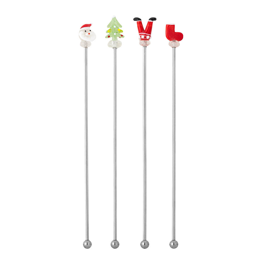 Bloomingville Misa cocktailpinnar 12 cm 4-pack julmotiv