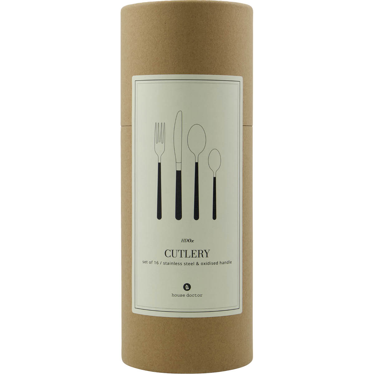 House Doctor Bestikksett Ox 16 deler svart/sølv