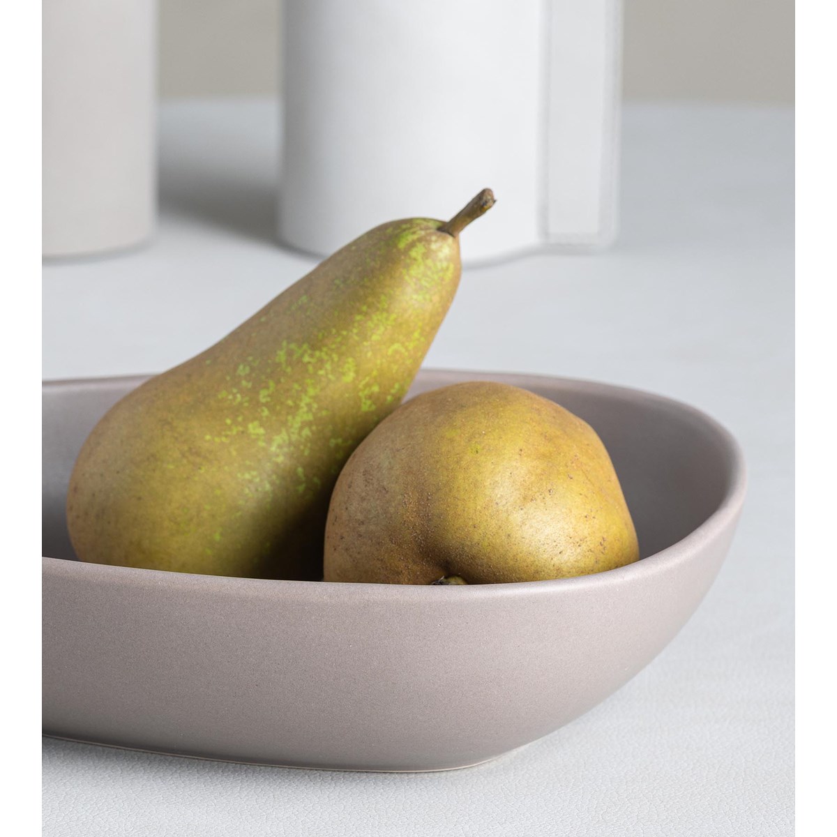LIND DNA Curve Stoneware dyp tallerken 22x19 cm varm grå
