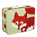Skogsvänner plåtväska 16x19 cm stor räv grön